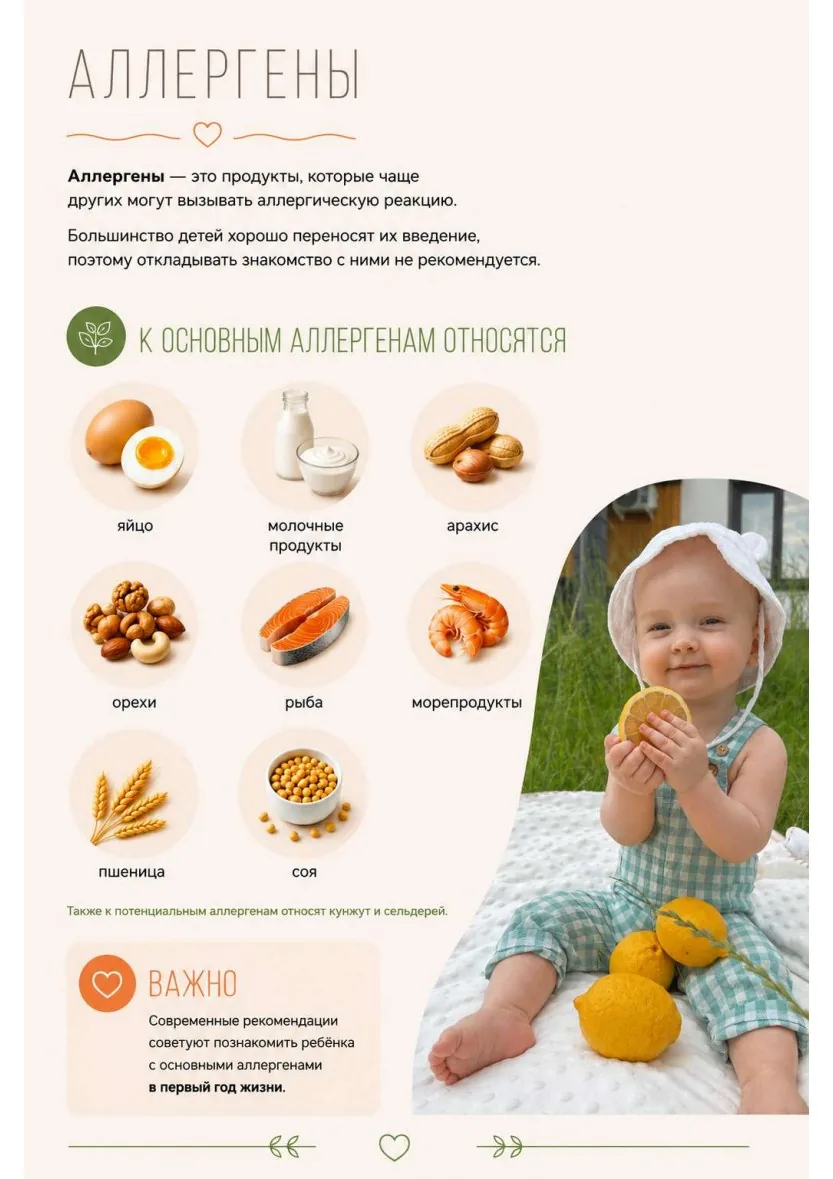Страница гайда об аллергенах